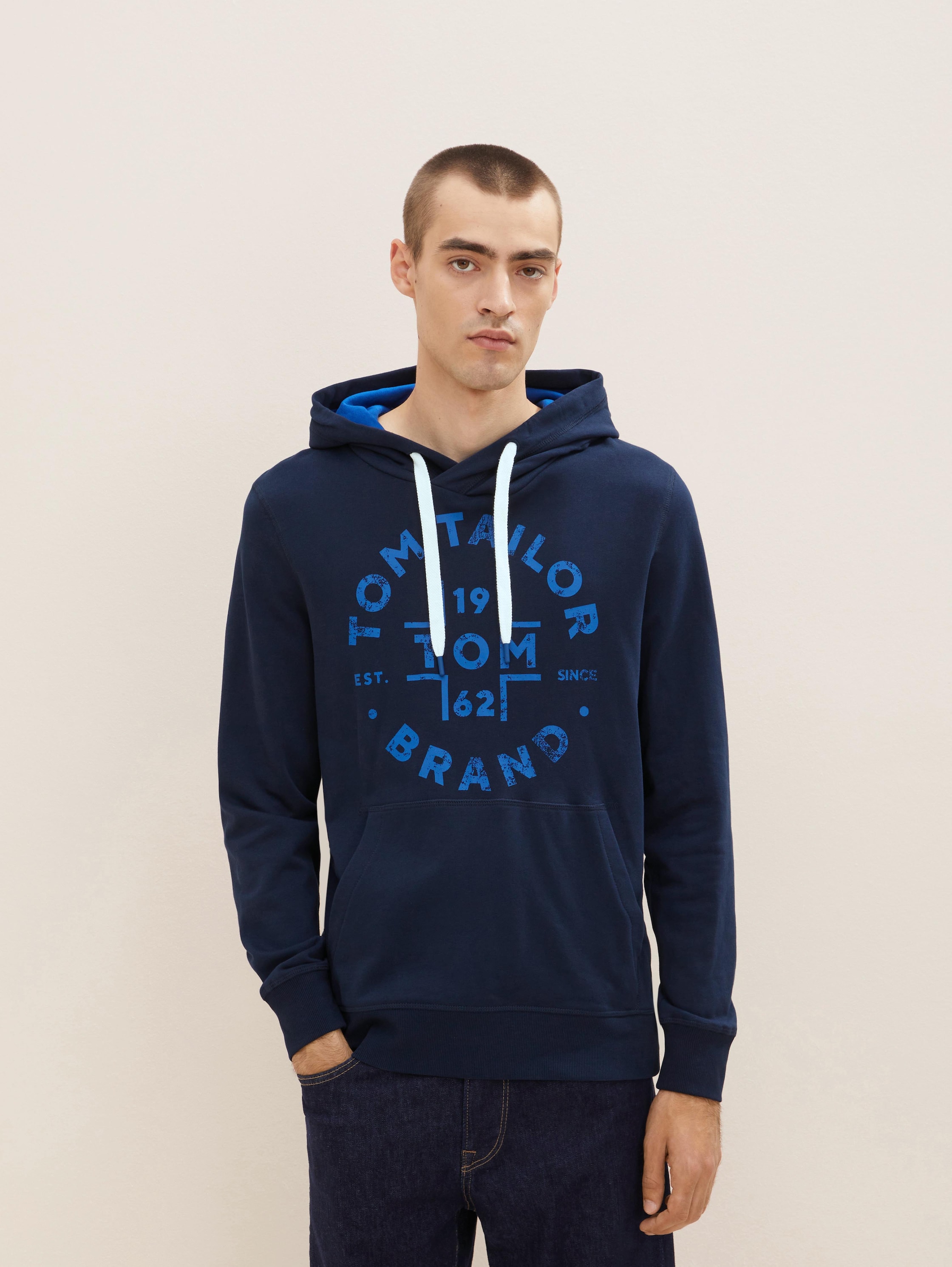 

Худи мужское TOM TAILOR 1034360 синее 2XL, Синий, 1034360