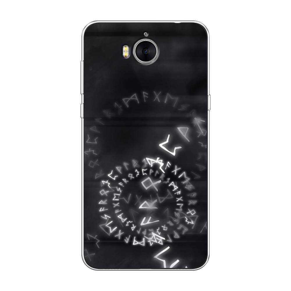 

Чехол на Huawei Y5 2017 "Руны", Серый;черный, 62550-3