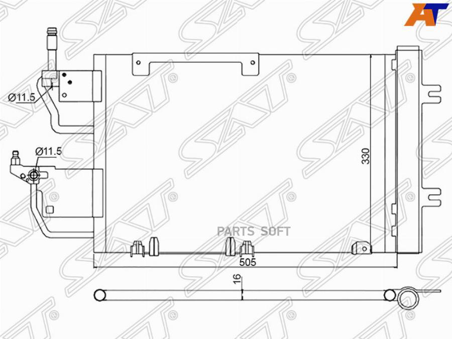 

SAT Радиатор кондиционера OPEL ASTRA H 1.3TD/1.7TD/1.9TD /2.0T 04-10 // ZAFIRA B 1.9TD/