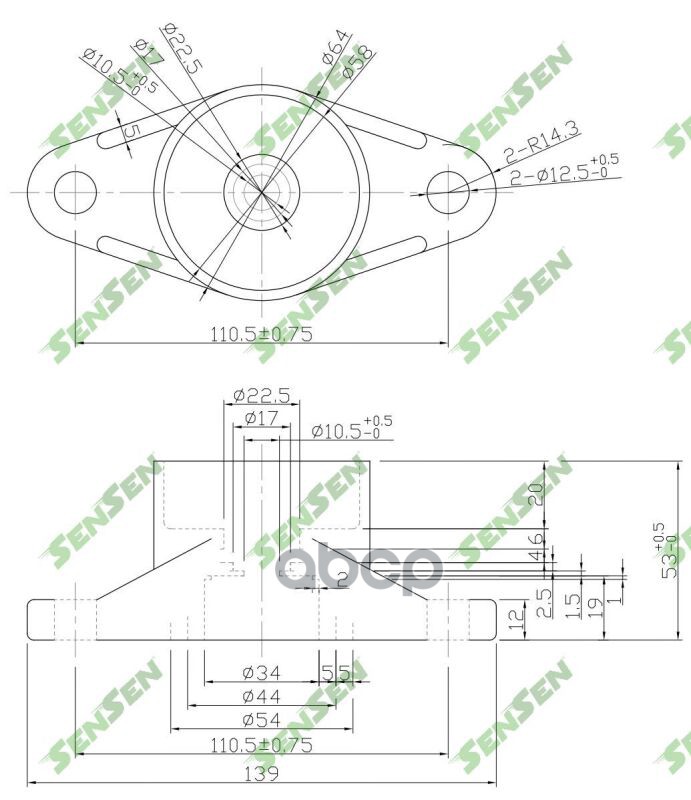 

Опора амортизатора заднего Kia Ceed -2007 SENSEN M61066