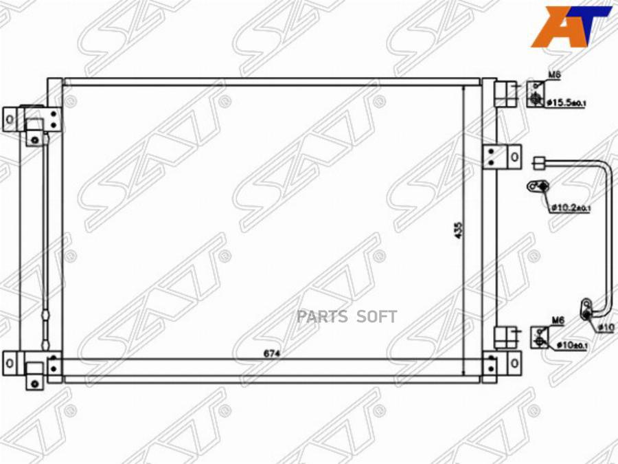 SAT Радиатор кондиционера SUBARU B9 TRIBECA W10 06-