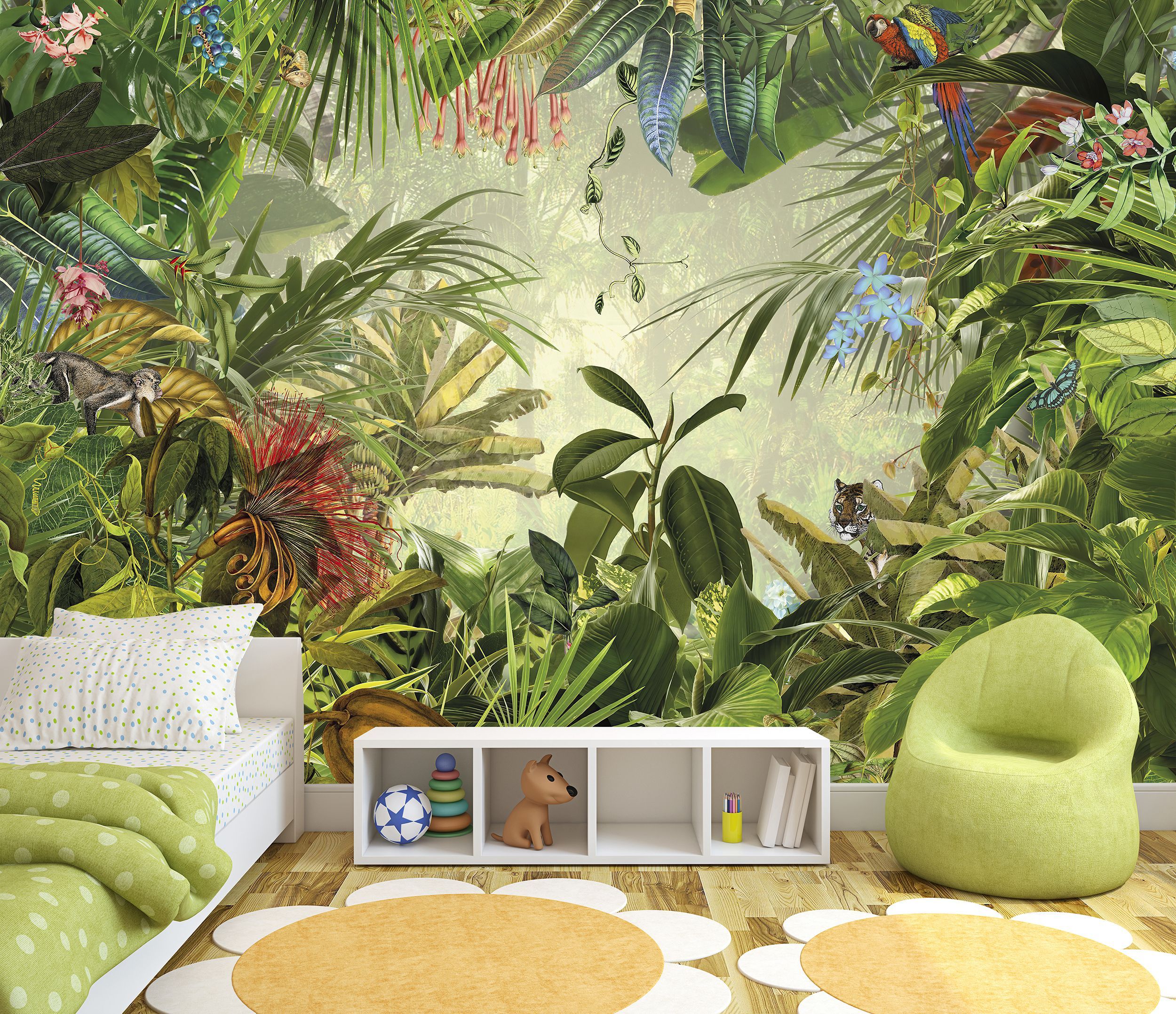

Фотообои ARTDELUXE KIDS Яркие тропические джунгли 500х300см, Зеленый, 500х300см