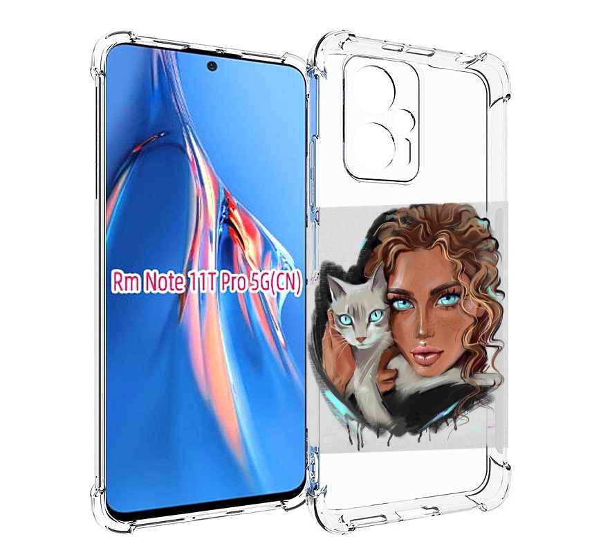 

Чехол MyPads девушка-с-котом-голубые-глаза женский для Xiaomi Redmi Note 11T Pro / 11T ..., Прозрачный, Tocco