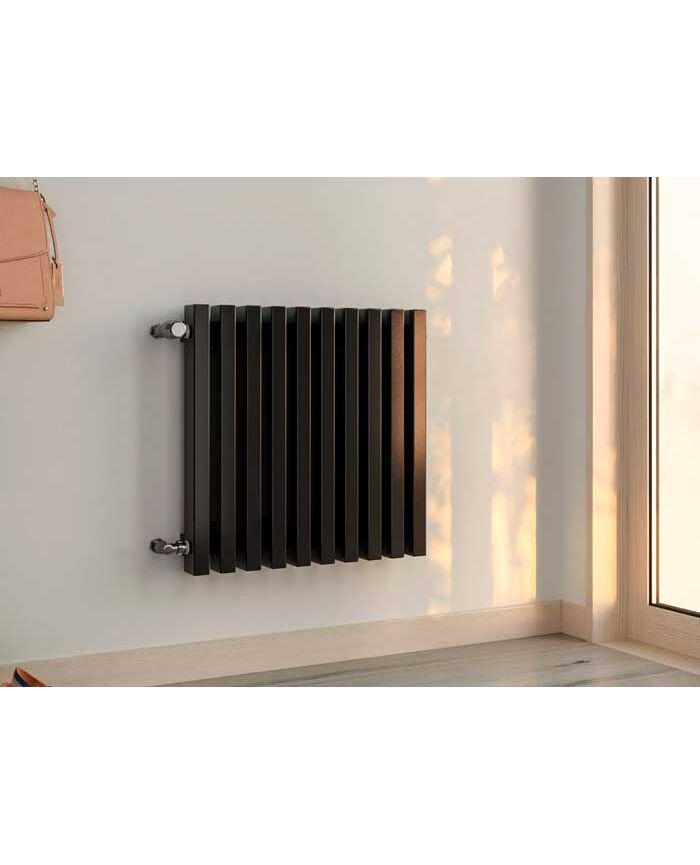 фото Трубчатый радиатор отопления,стальной,verticale 600мм высота,380мм шир,нижнее подкл черный heat-mart