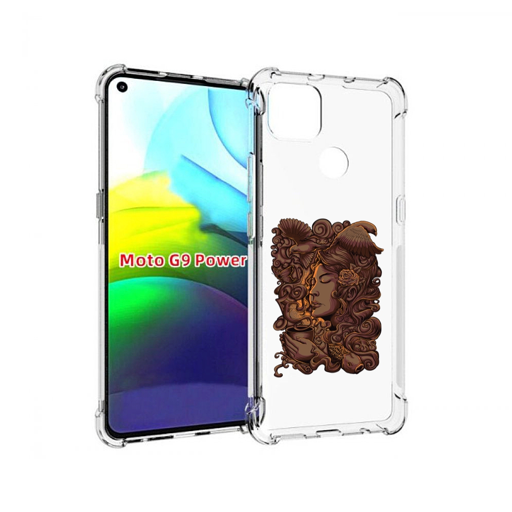 

Чехол MyPads девушка с длинными волосами абстракция для Motorola Moto G9 Power, Прозрачный, Tocco