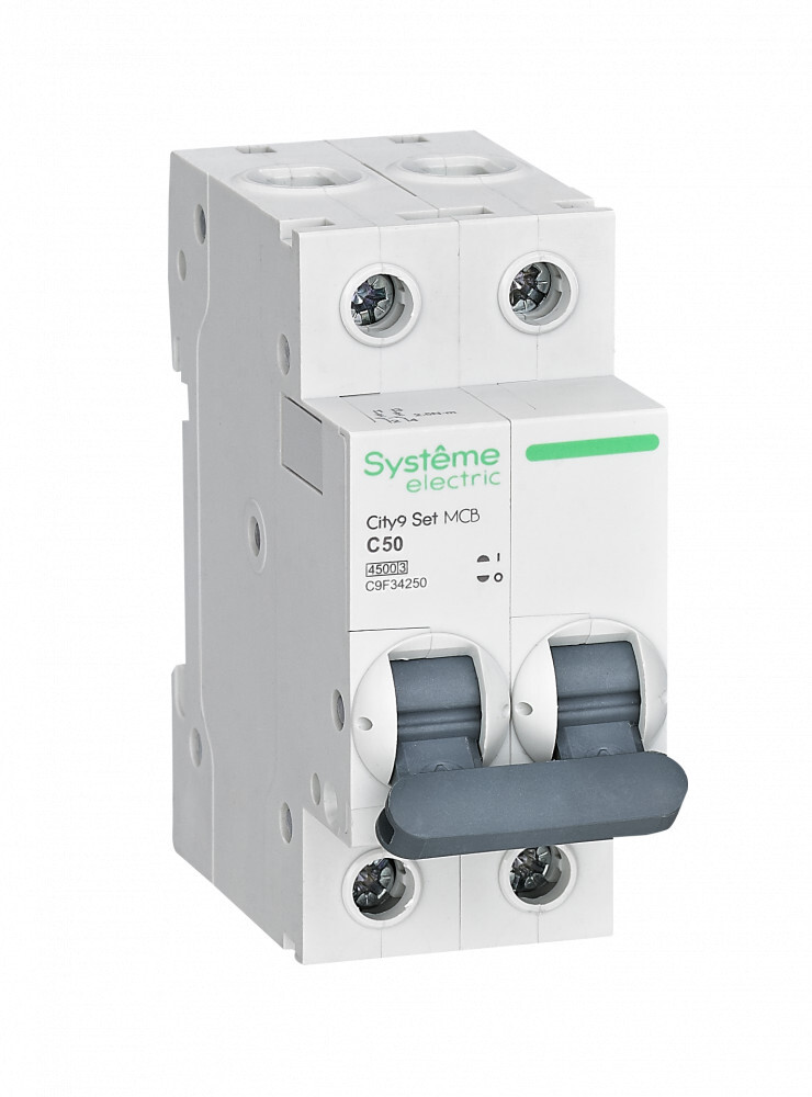 

Автоматический выключатель Schneider Electric City9 Set 2Р 50 A, тип С, 4.5 кА, C9F34250, C9F34250