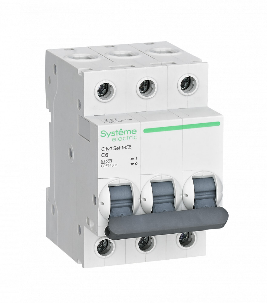 фото Автоматический выключатель schneider electric city9 set 3р 6 a, тип с, 4.5 ка, c9f34306