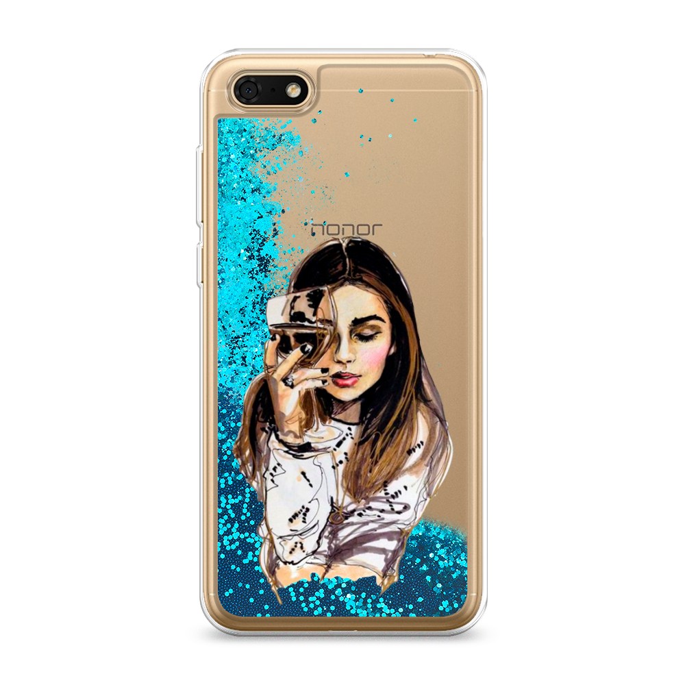 

Чехол Awog на Honor 7A/Y5 Prime 2018/Y5 2018 "Девушка с бокалом", Разноцветный, 66393-1
