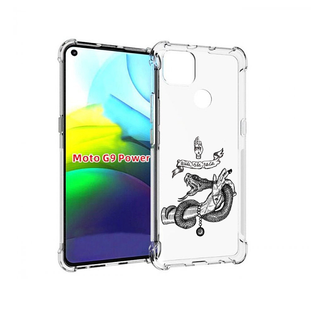 

Чехол MyPads змея на руке рисунок для Motorola Moto G9 Power, Прозрачный, Tocco