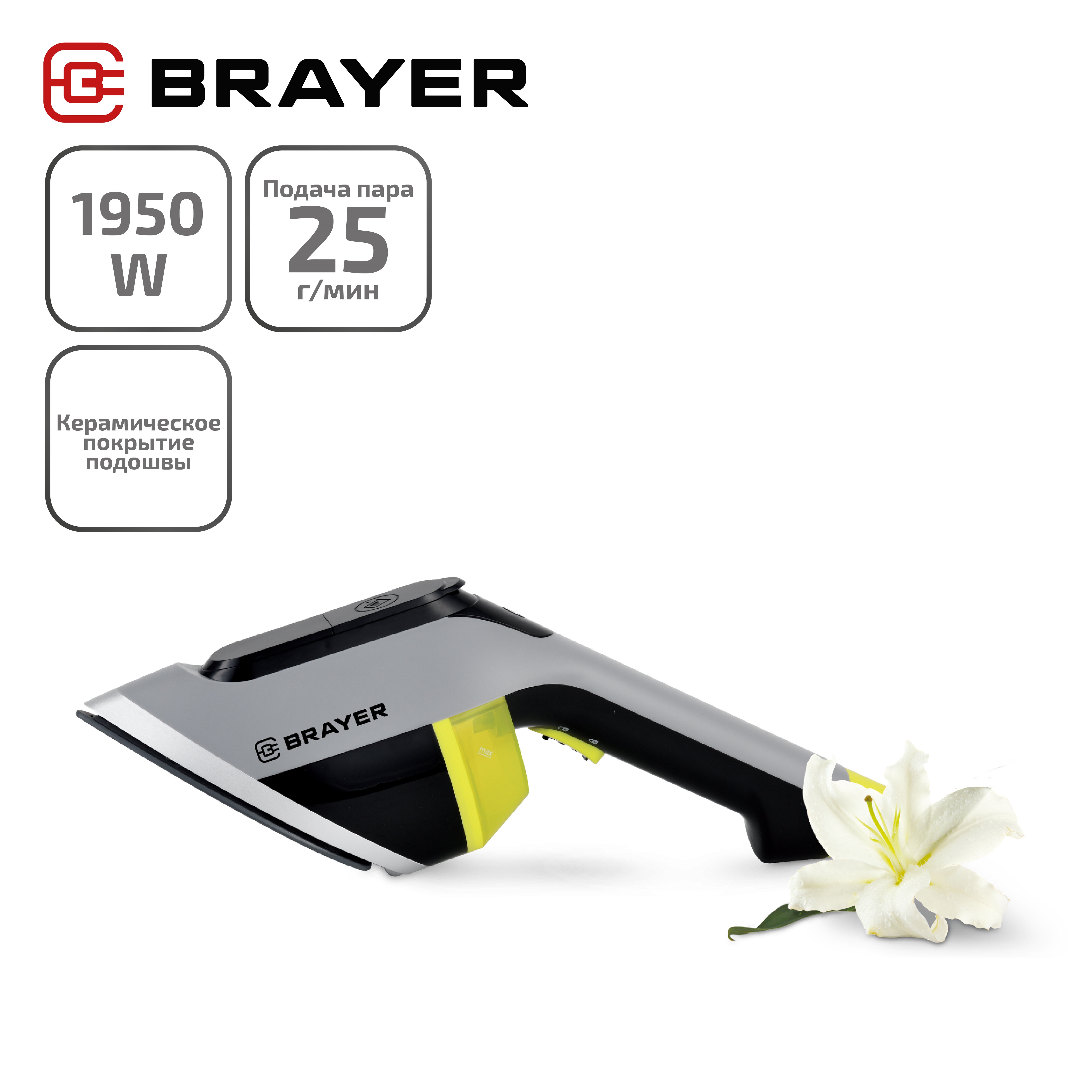 Ручной отпариватель Brayer BR4126 0.18 л серый, черный