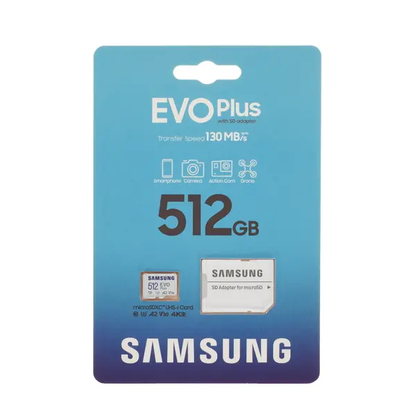 Карта памяти Samsung Micro SDXC 512Гб EVO Plus (MB-MC512KA/RU)