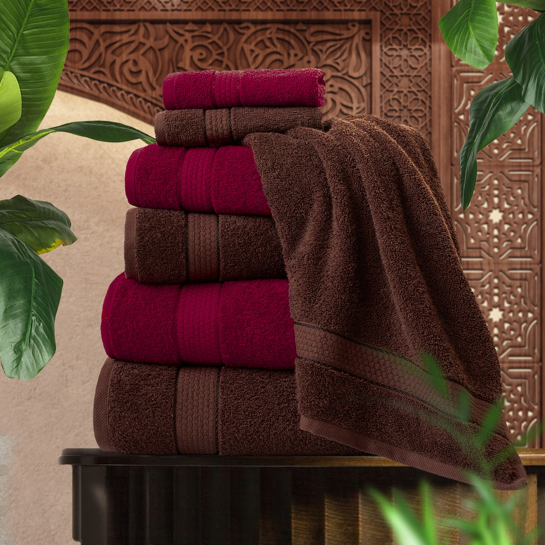 

6 полотенец Marrakesh алый 30х50 50х80 70х130 Темный шоколад 30х50 50х80 70х130