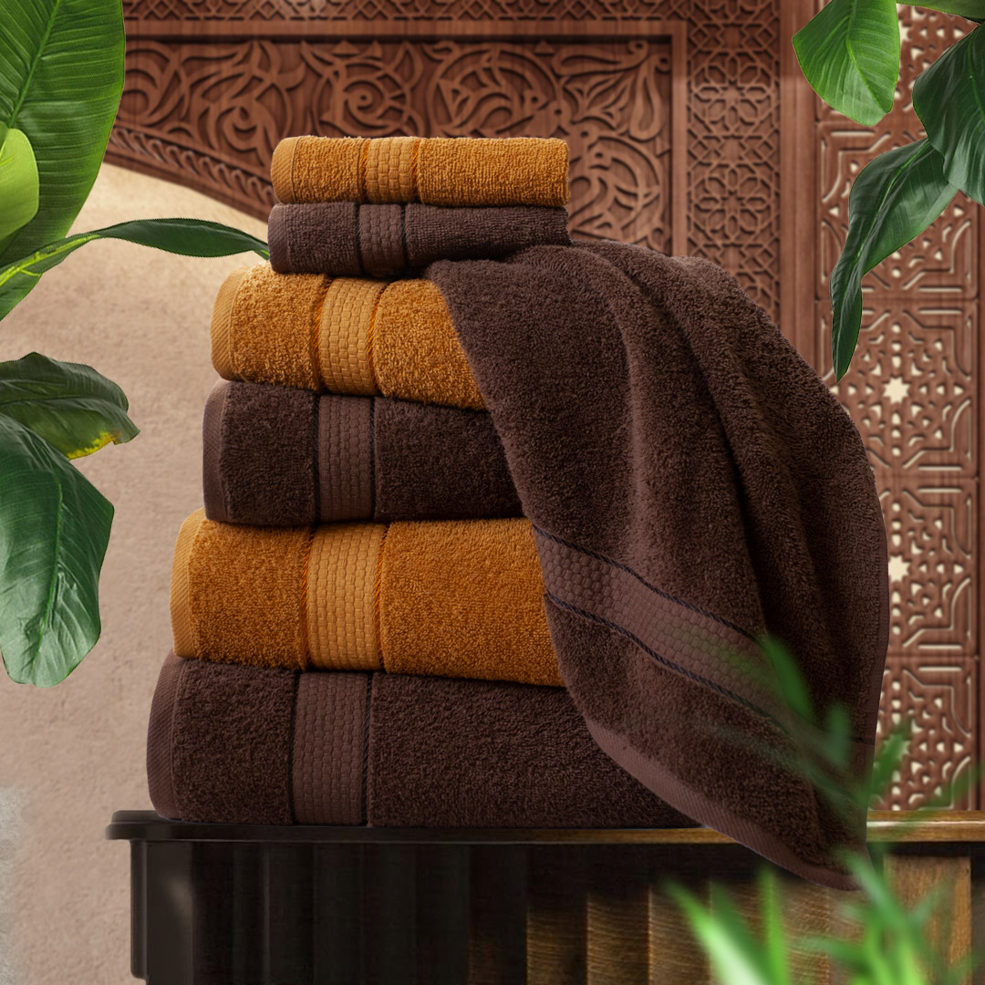 

6 полотенец Marrakesh Охра 30х50 50х80 70х130 Темный шоколад 30х50 50х80 70х130