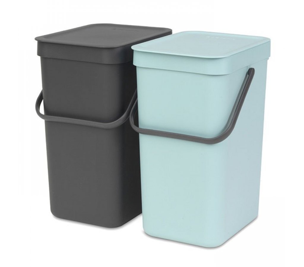 

Встраиваемые мусорные ведра Brabantia Sort & Go 2 x 12 л Мятный/серый, 52385-06