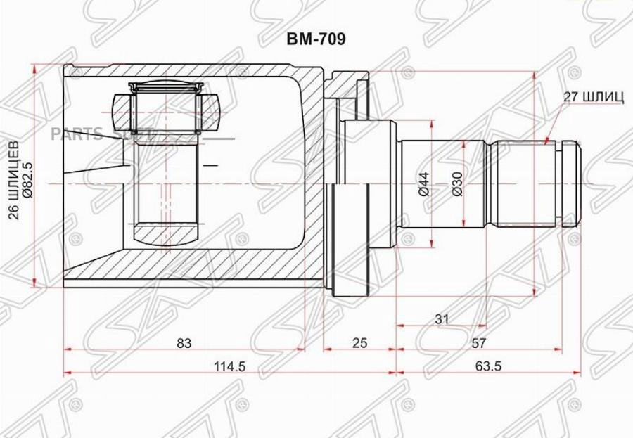

Шрус Внутренний Bmw X5 E53 99-06 Lh (левый) Sat арт. BM-709