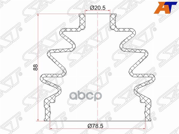 

Пыльник Шруса Наружный Nissan Bluebird Sylphy Qng10 00-05/Almera N15 95-00 (2 Хомута.Резин