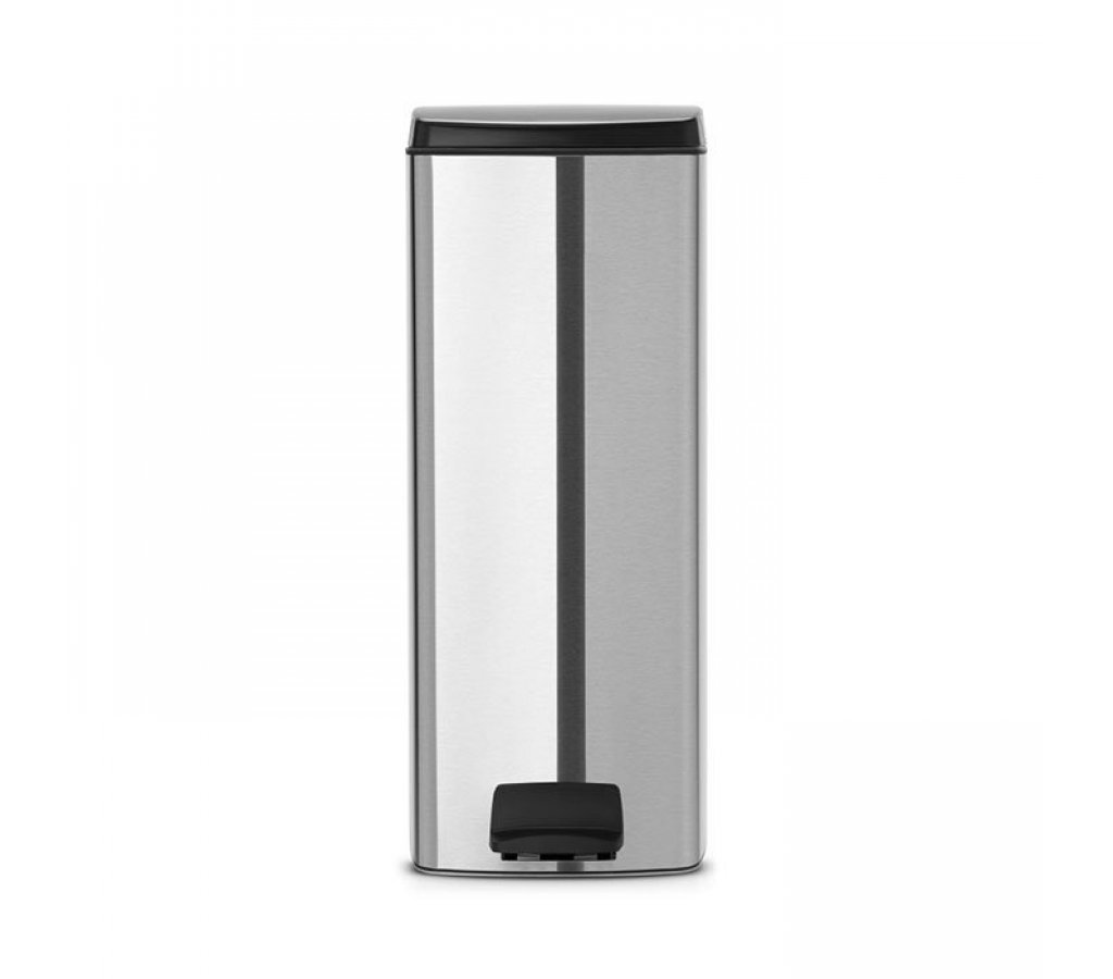 

Прямоугольный мусорный бак 25л Brabantia с педалью, стальной матовый FPP, 52488-06