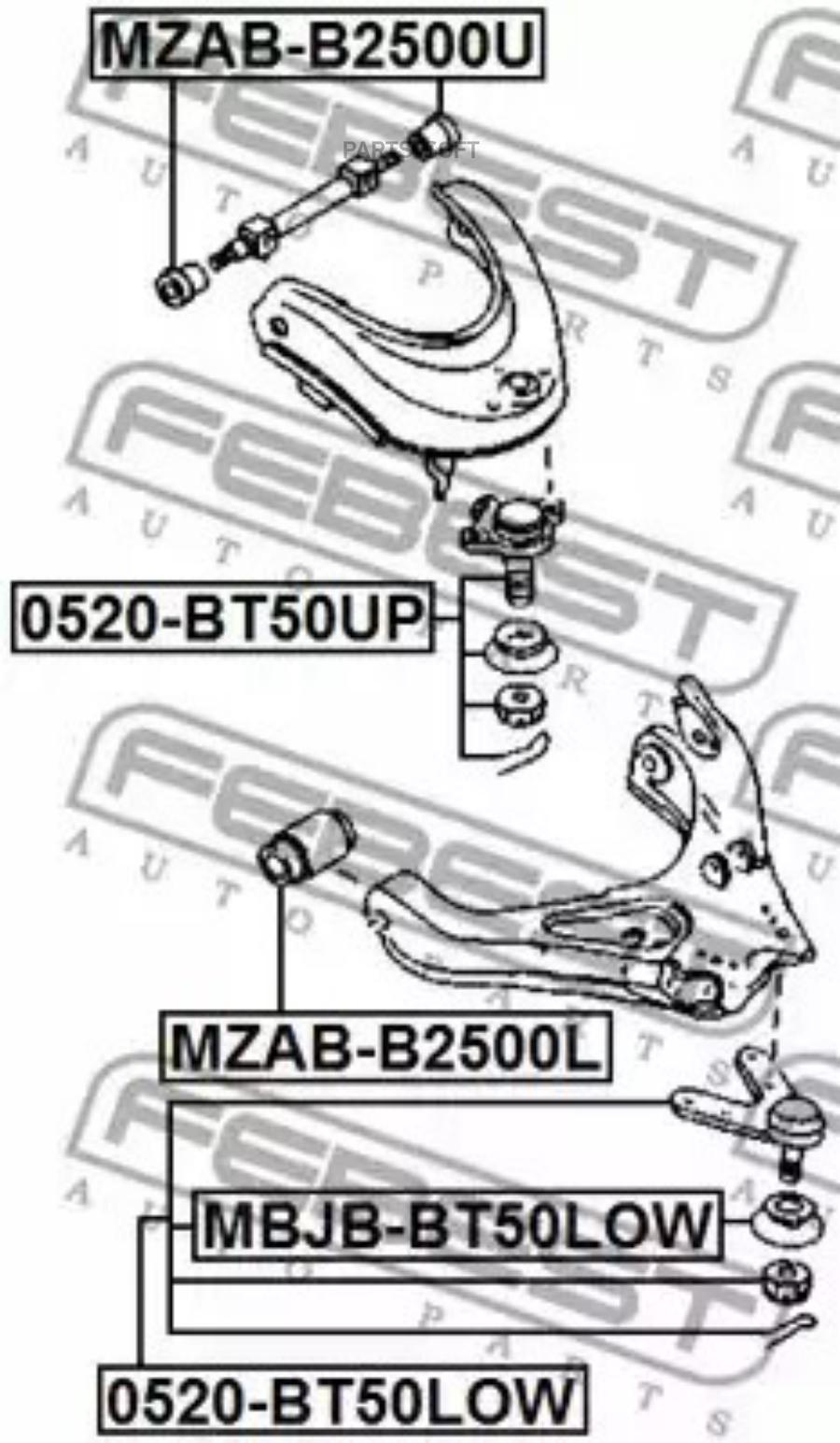 

FEBECT MBJB-BT50LOW Пыльник опоры шаровой нижнего рычага