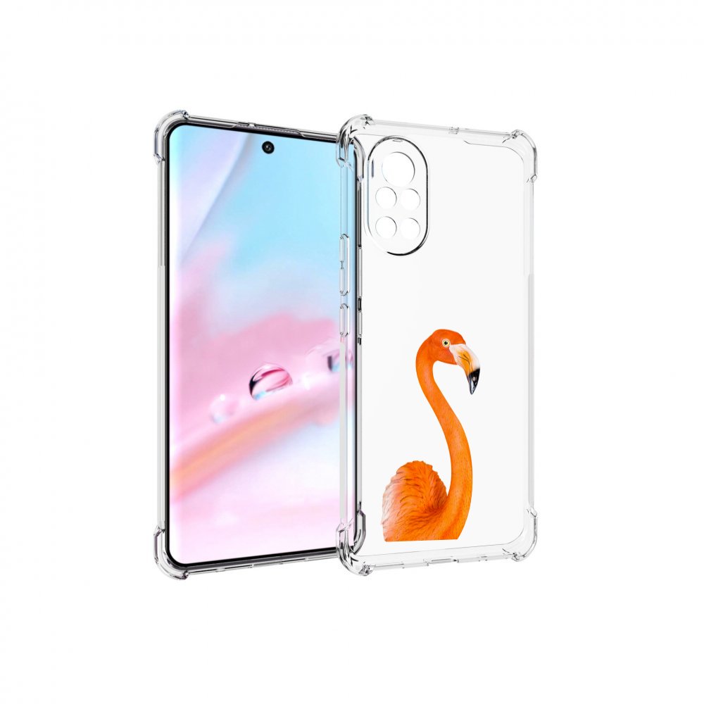 Чехол MyPads оранжевый-фламинго для Huawei Nova 8 (ANG-LX1)
