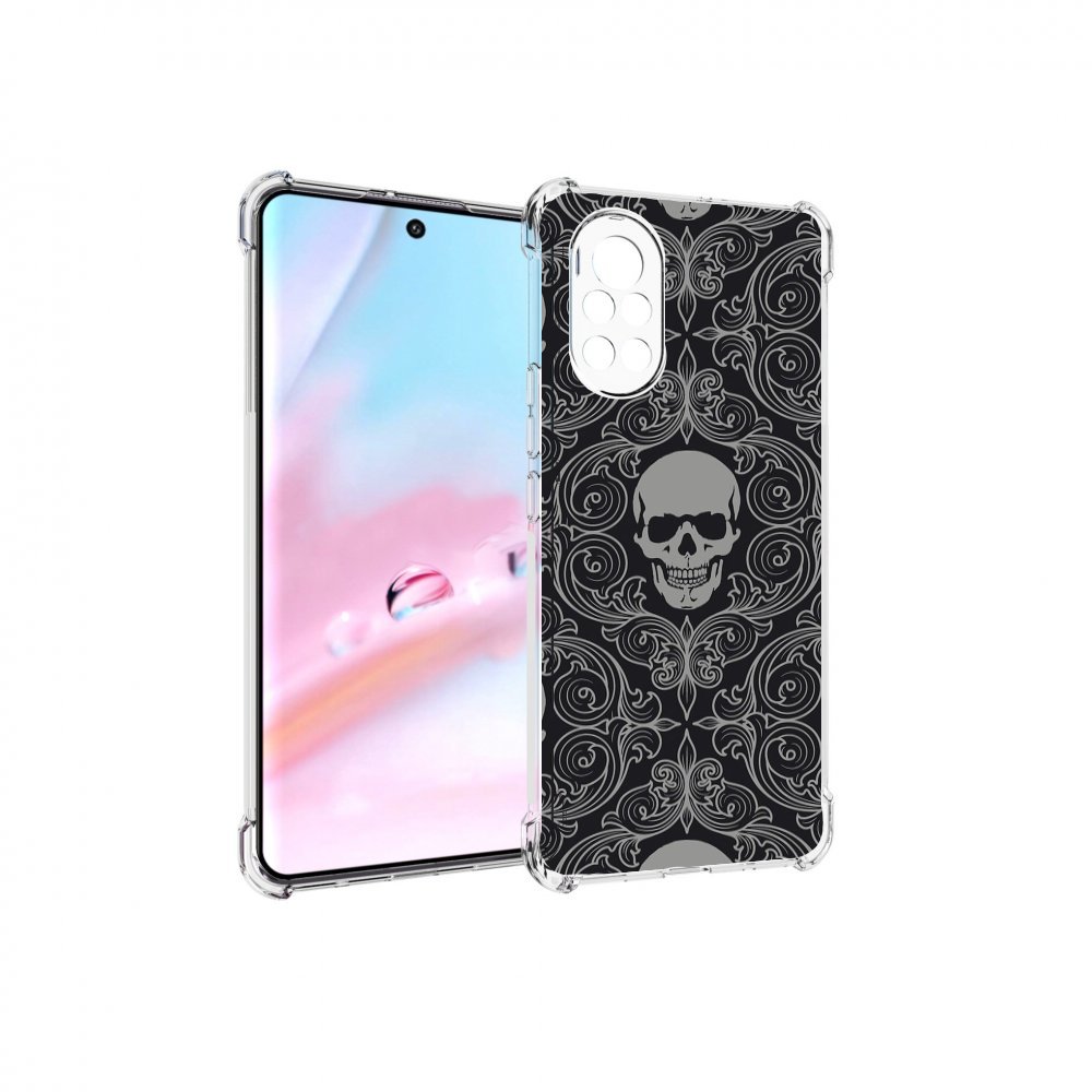 

Чехол MyPads орнамент-черепов для Huawei Nova 8 (ANG-LX1), Прозрачный, Tocco
