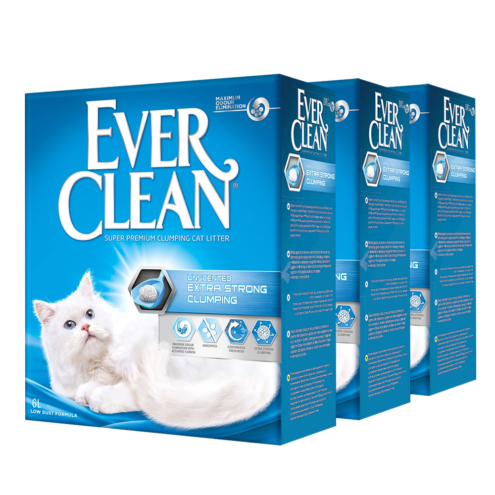 фото Комкующийся наполнитель для кошек ever clean extra strong глиняный, 6 кг, 6 л, 3шт