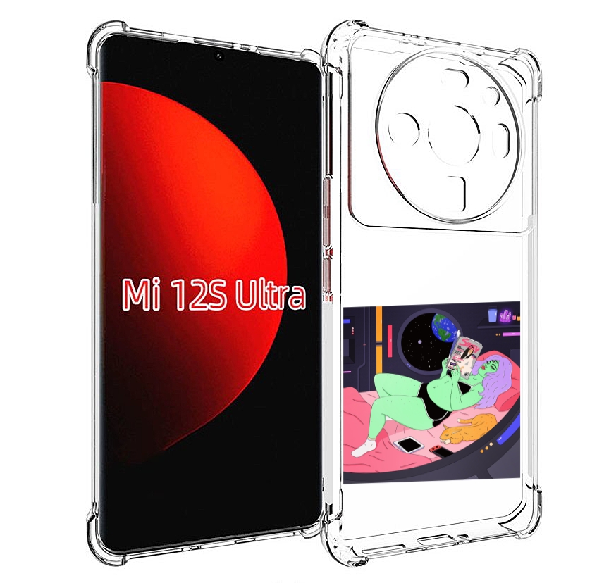 

Чехол MyPads трехглазая девушка зеленая для Xiaomi 12S Ultra, Прозрачный, Tocco