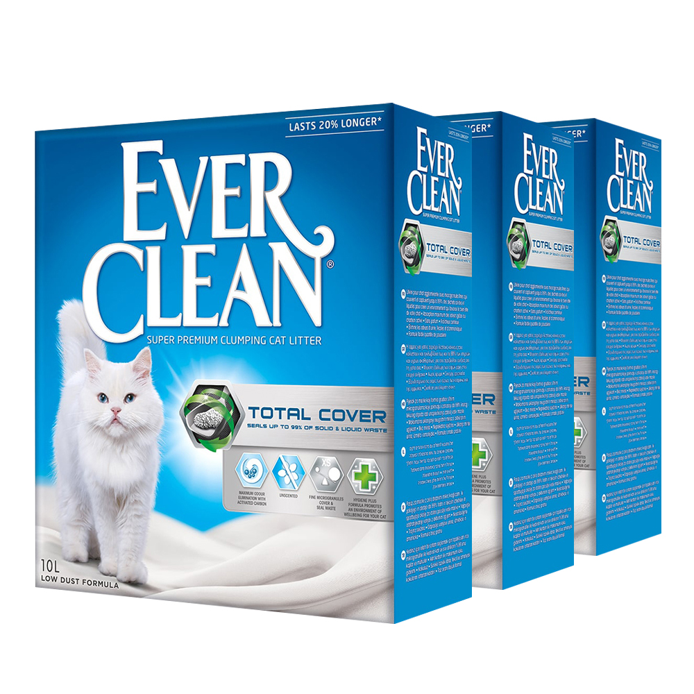 фото Комкующийся наполнитель для кошек ever clean total cover глиняный, 10 кг, 10 л, 3 шт