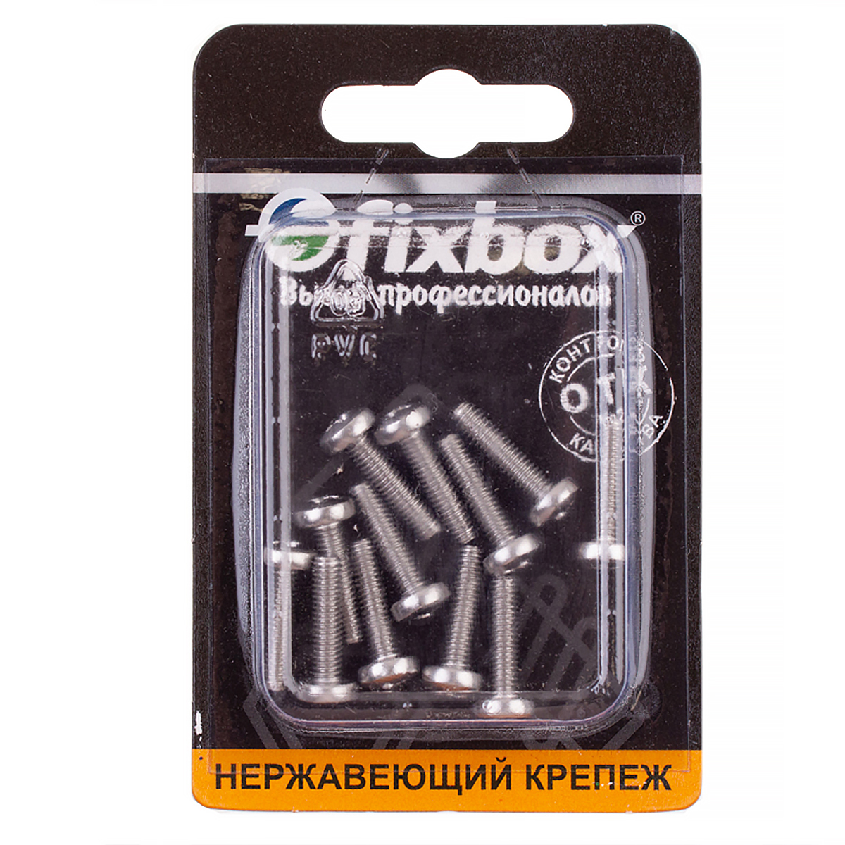 Винт Fixbox DIN 7985 нержавеющий, с полукруглой головкой, М4х16 мм, 34180, 12 шт.