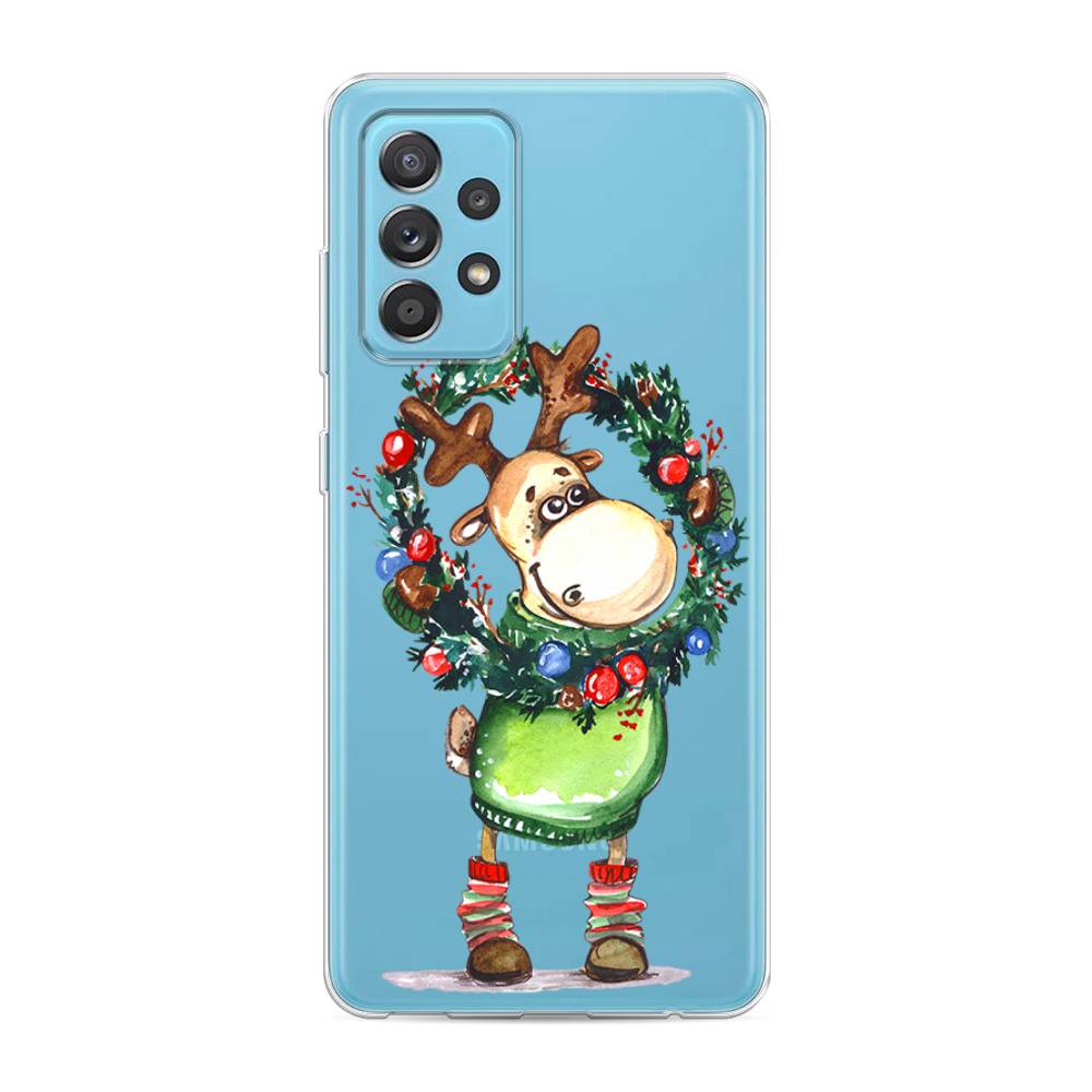 

Чехол на Samsung Galaxy A52 "Олень с новогодним венком", 2106550-4