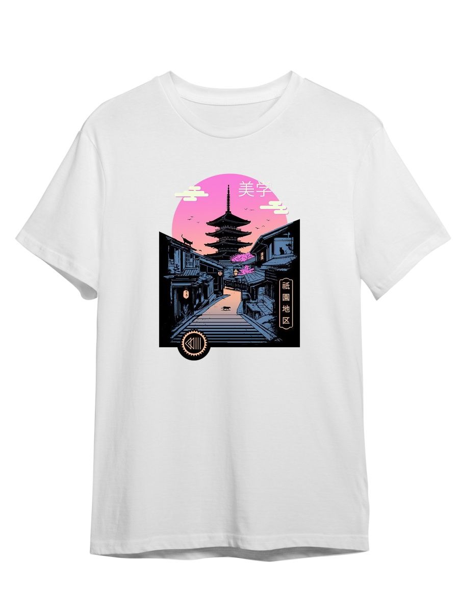 

Футболка унисекс Каждому Своё Азия/Япония/Город STAZ7 белая S, Белый, "Азия/Япония/Город" STAZ7