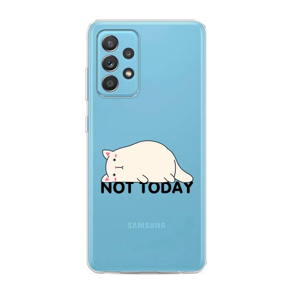 

Чехол на Samsung Galaxy A52 "Cat not today", Белый;розовый;черный, 2106550-1