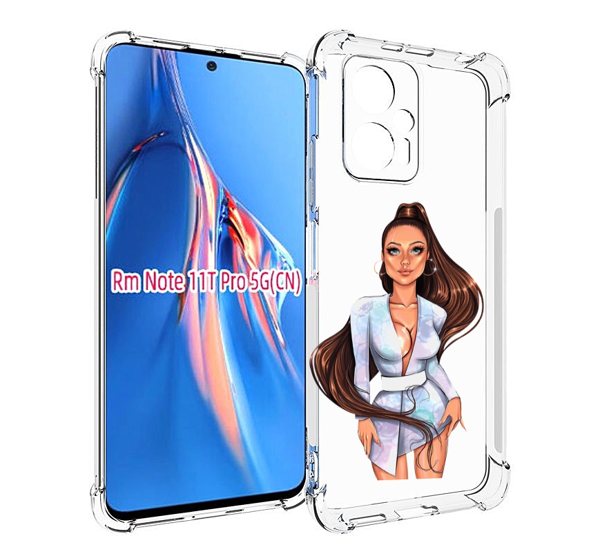 

Чехол MyPads девушка-с-очень-длинными-волосами женский для Xiaomi Redmi Note 11T Pro / ..., Прозрачный, Tocco
