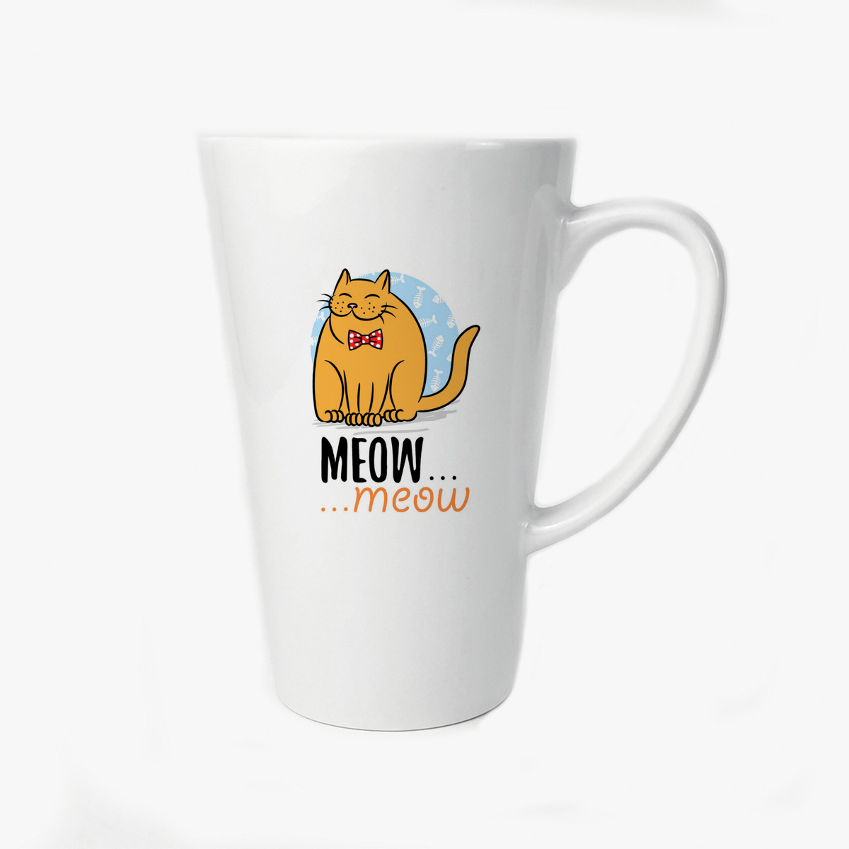 

Большая конусная кружка CoolPodarok Прикол Meow meow (есть пара)он