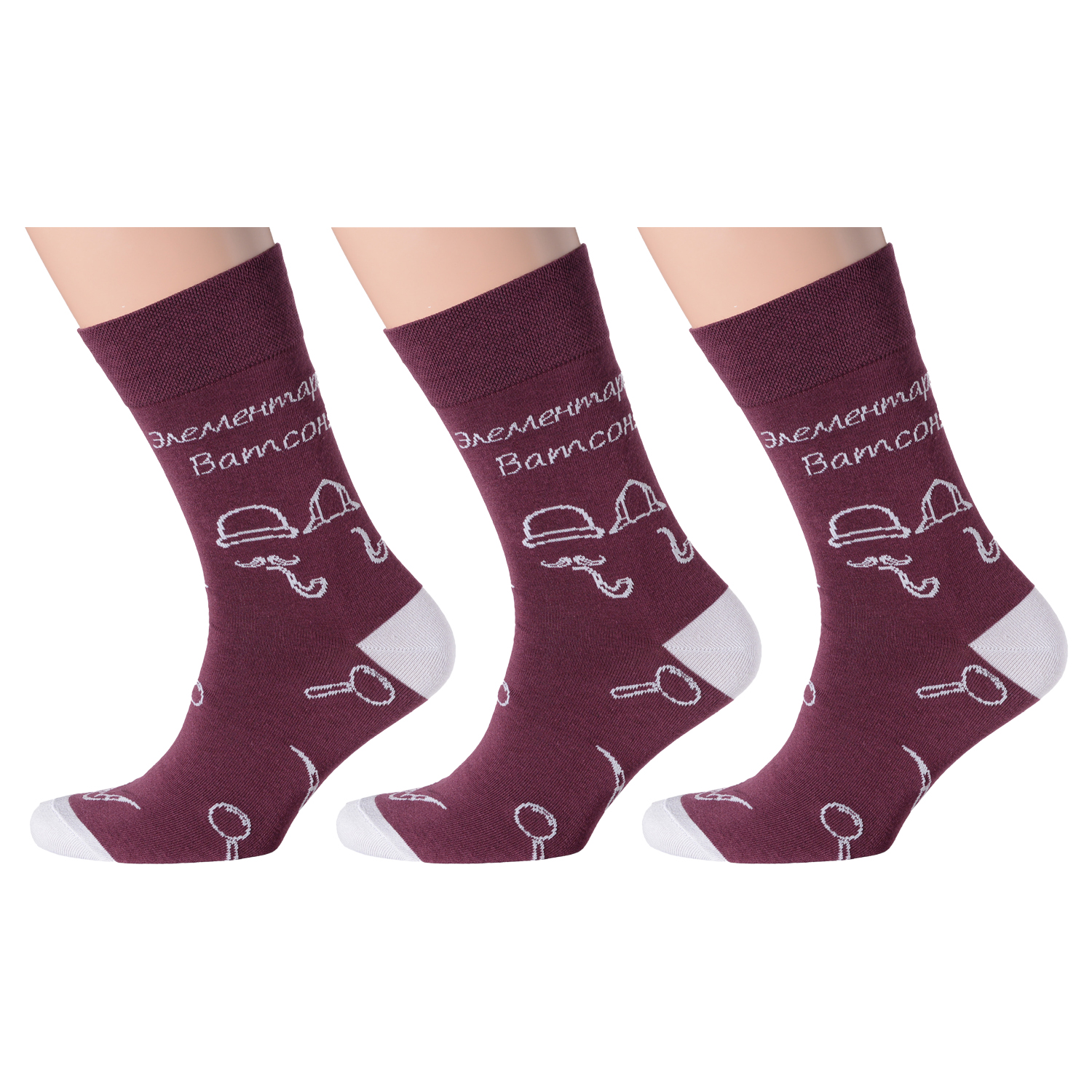 

Комплект носков мужских MoscowSocksClub msk3-М16 бордовых 29, Бордовый, msk3-М16