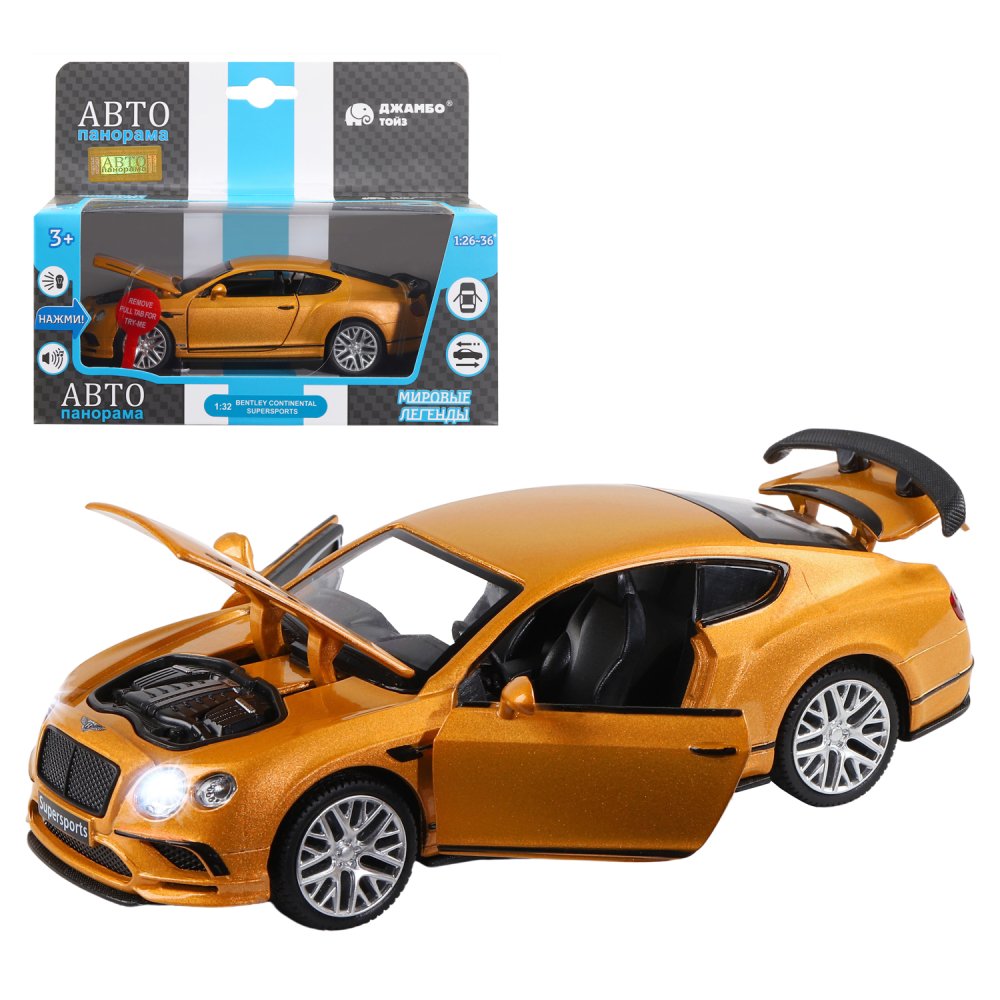 

Машинка Автопанорама М1:32, Bentley Continental Supersports оранжевый, JB1251326
