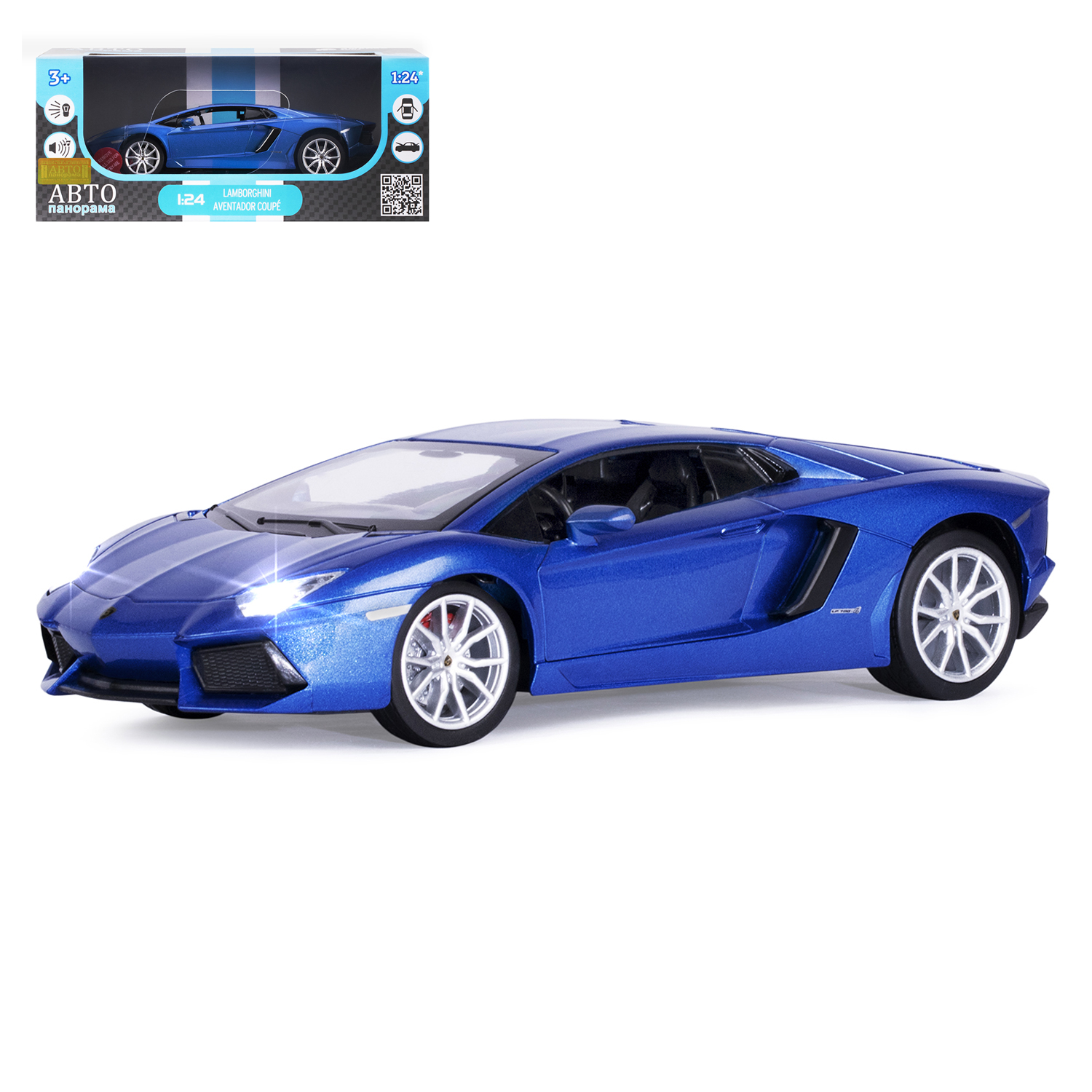 фото Машинка автопанорама м1:24, lamborghini aventador coupe синий, jb1251385