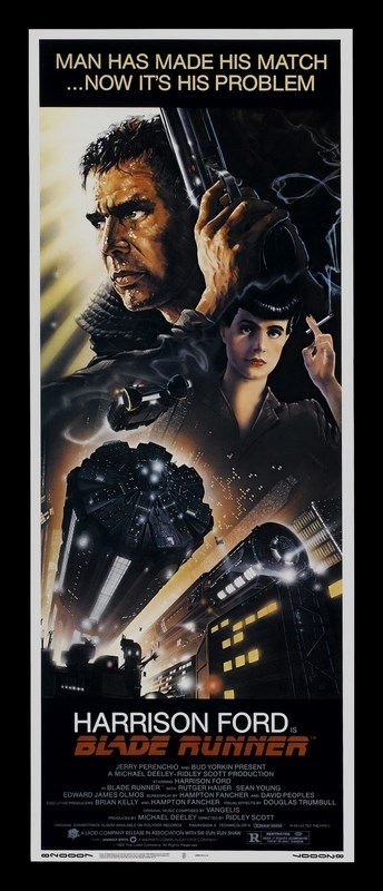 

Постер к фильму "Бегущий по лезвию" (Blade Runner) Оригинальный 35,6x91,4 см