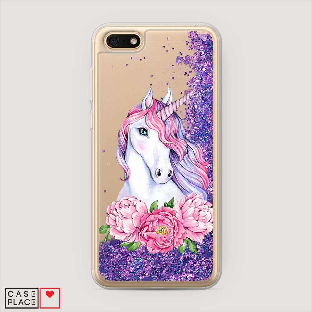 

Чехол Awog на Honor 7A/Y5 Prime 2018/Y5 2018 "Единорог с пионами", Разноцветный, 66392-1