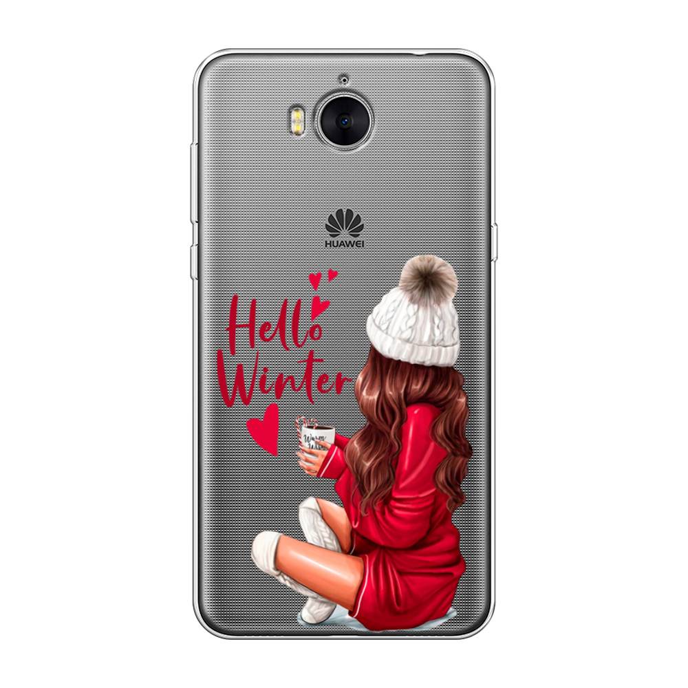 

Чехол на Huawei Y5 2017 "Hello winter", Красный;белый;коричневый, 62550-5