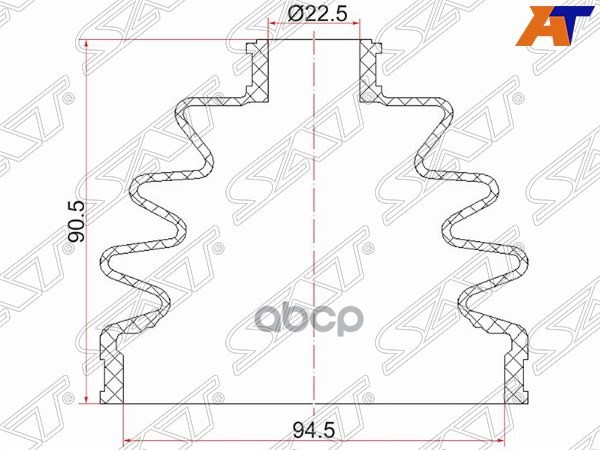 

SAT C-1096 Пыльник шруса NISSAN CEFIRO A32,A33 94-06/TERRANO R50/ATLAS F23 92-02 2 хомута.