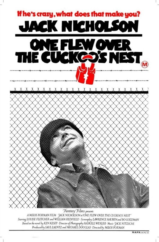 Постер к фильму Пролетая над гнездом кукушки (One Flew Over the Cuckoo's Nest) A3