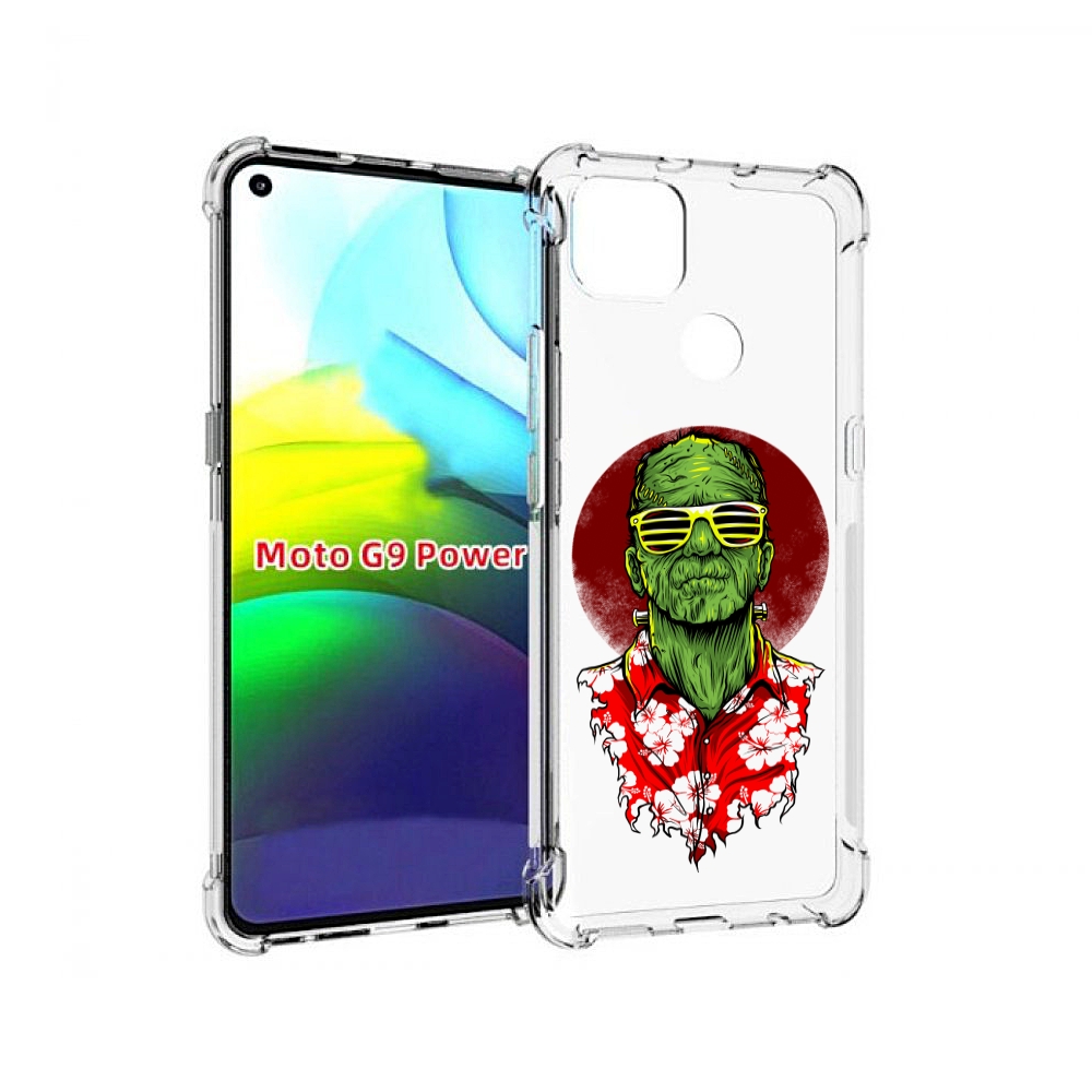 

Чехол MyPads крутой зеленый мужчина в очках для Motorola Moto G9 Power, Прозрачный, Tocco