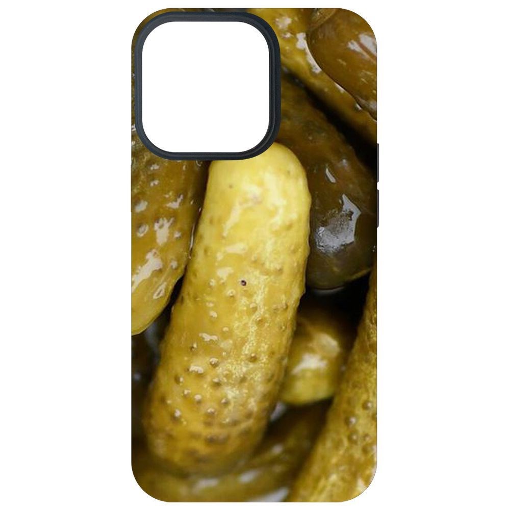 

Чехол-накладка Krutoff Soft Case Огурчики для iPhone 13 Pro, Черный