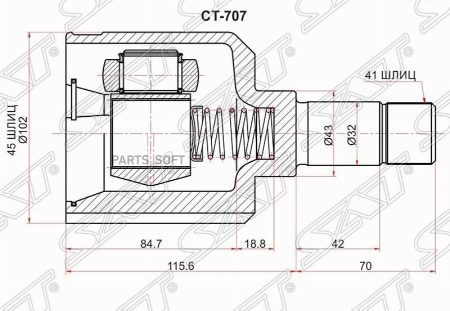 

Шрус Внутренний Lh Citroen Jumper 94-02/Fiat Ducato 94-02 Sat CT-707