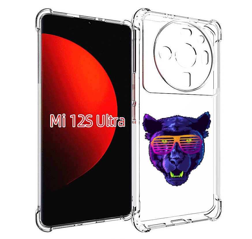 

Чехол MyPads фиолетовая пума в очках для Xiaomi 12S Ultra, Прозрачный, Tocco