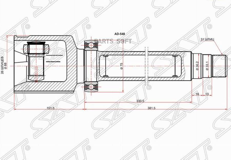 

Шрус Внутренний Rh Ford Mondeo 07-14/S-Max/Galaxy 06-