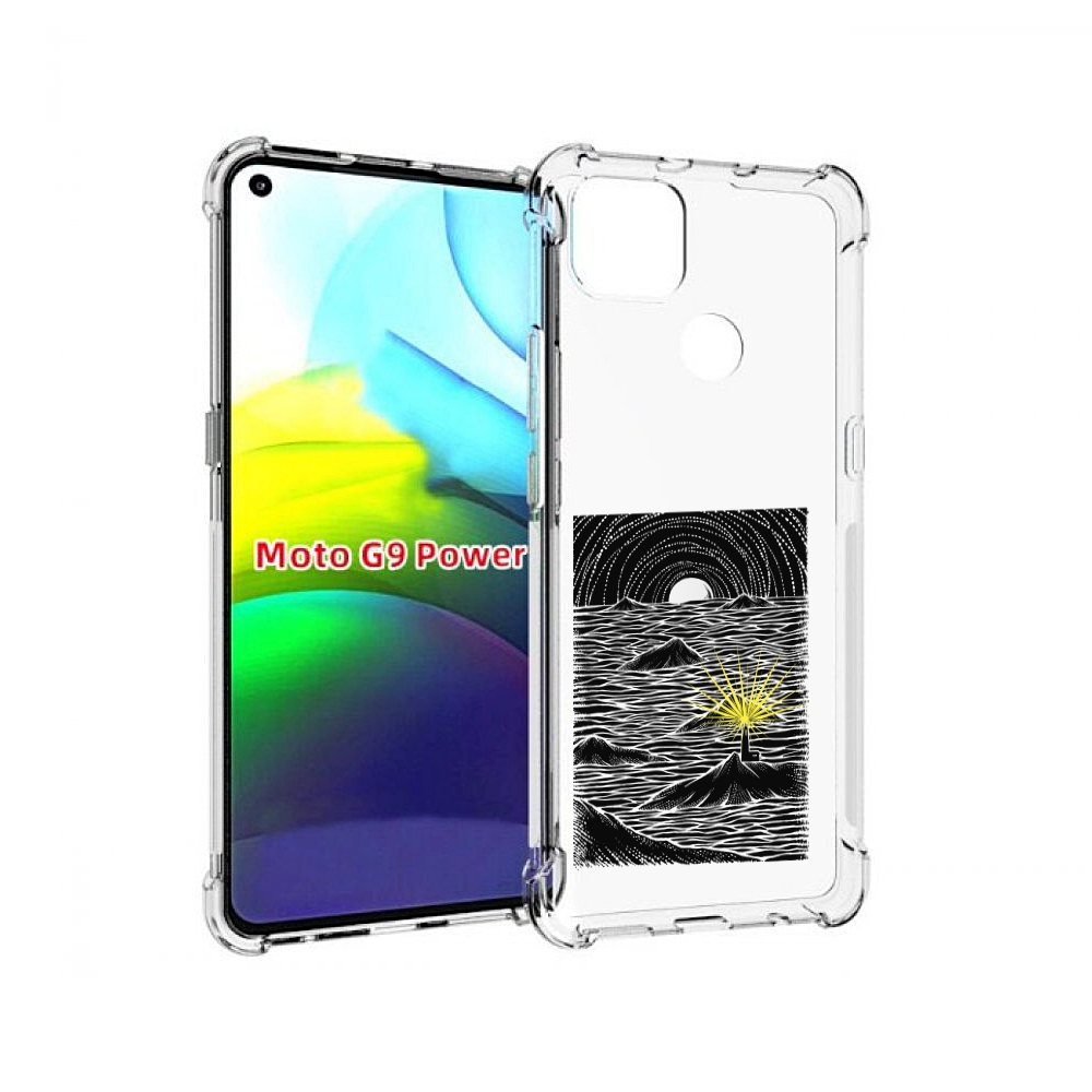 

Чехол MyPads маяк в черно белом море для Motorola Moto G9 Power, Прозрачный, Tocco