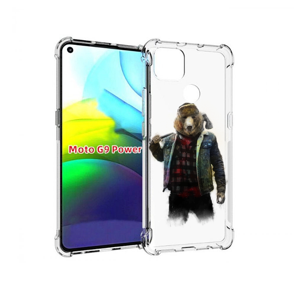 

Чехол MyPads медведь с топором для Motorola Moto G9 Power, Прозрачный, Tocco