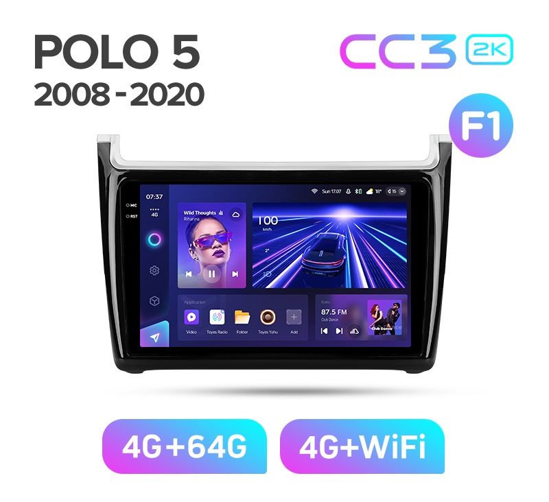 Магнитола TEYES VOLKSWAGEN POLO 5 2008-2020 г черная рамка CC3 2K 464ГБ 3589000₽