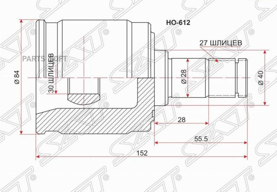 

SAT Шрус внутренний HONDA CF3/CF4 AT (LH/RH)/CF5 (RH)/CL3 AT (RH/LH) MT (RH)/EK3 AT (RH)